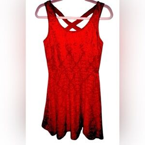candies velvet red crush holiday mini flare dress!!